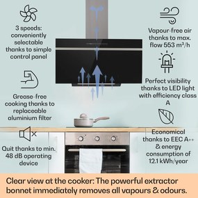 Klarstein Ava 90 Okap przyścienny 90 cm