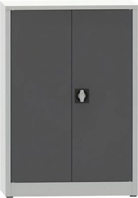 Warsztatowa szafa półkowa na narzędzia KOVONA JUMBO, 2 półki, spawana, 800 x 600 x 1150 mm, szara / ciemnoszara