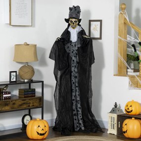 Outsunny Dekoracja Halloween Duch Pana Młodego z Efektami Specjalnymi i Funkcją Dźwiękową 125 cm x 65 cm x 189 cm