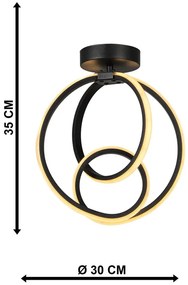Czarna metalowa lampa sufitowa LED Neo – Squid Lighting
