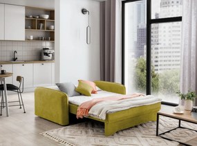 Sofa rozkładana z funkcją spania LAINE żółta ELTAP