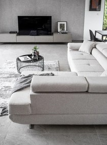 Narożnik z funkcją spania ANTON VELVET szary lewy ELTAP