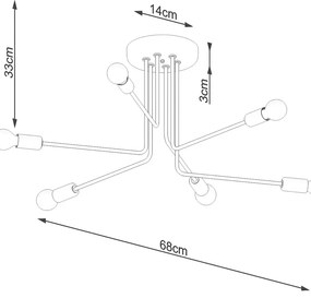 Żyrandol NORAH 6 czarny SOLLUX  LIGHTING