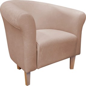 Fotel Milo tkanina Mikrofaza stylowy fotel do salonu i sypialni : Kolor nogi - Drewno, Kolor tkaniny - 2 MIKROFAZA, Wysokość nogi - 15 cm