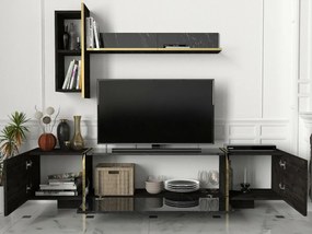 Ściana telewizyjna Veyron Black and Gold