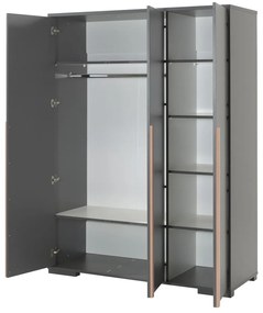 Ciemnoszara szafa dziecięca 146x195 cm London – Vipack