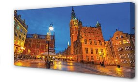 Fotoobraz na płótnie Gdańska Starówka w Nocnej Odsłonie