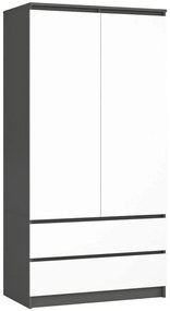 Szafa z drążkiem i półkami szary + biały P3-B64