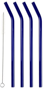 Szklane słomki ze szczoteczką w komplecie zestaw 4 szt. – Lyngby Glas