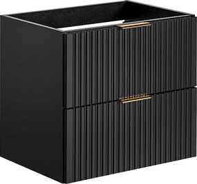 Szafka pod umywalkę wisząca ryflowana - Czarny - szer. 60 cm - ZEVARA