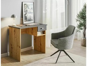 PROMOCJA Biurko w dekorze dąb artisan z antracytowym blatem B-011 II. klasa jakości