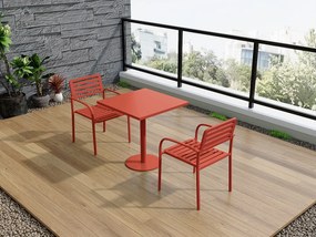 Zestaw 2 metalowych, składanych foteli ogrodowych - Terracotta - NILY od MYLIA