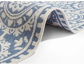 Niebiesko-kremowy chodnik odpowiedni na zewnątrz NORTHRUGS Jardin, 80x250 cm