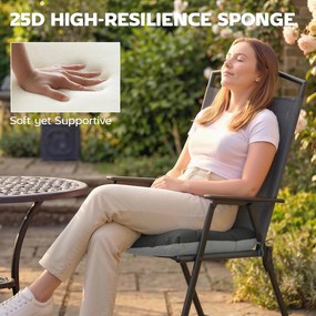 Outsunny Zestaw 4 poduszek na krzesła 39,5 x 39,5 x 10 cm z paskami, antypoślizgowe poduszki do użytku wewnętrznego i zewnętrznego | Aosom PL