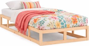 Pojedyncze naturalne sosnowe łóżko 90x200 M1-P22