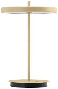 Jasnożółta metalowa lampa stołowa LED z metalowym kloszem (wysokość 31 cm) Asteria Move – UMAGE
