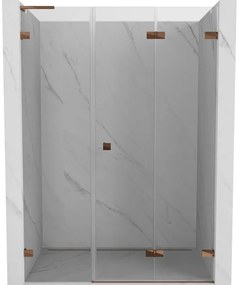 Mexen Lunar-F L drzwi prysznicowe składane prawe 135 cm, transparent, różowe złoto - 836SL-135-050-60-00-P