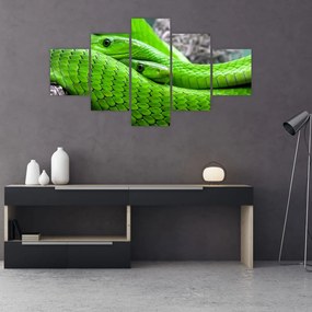 Obraz zielonych węży (125x70 cm)