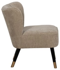 Beżowy fotel z tkaniny szenilowej Glam – Ixia