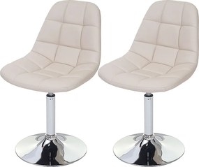 Krzesło do jadalni MCW-A60 (zestaw 2 sztuk),  imitacja skóry, kremowy