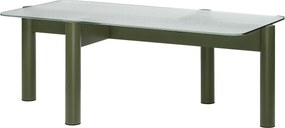 noo.ma Stolik kawowy 105x55 cm z teksturowanym szkłem i dębowymi nogami, zielony las