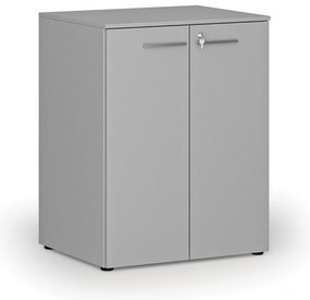 Szafa biurowa z drzwiami PRIMO GRAY, 2 półki, 800 x 640 x 1027 mm, szary