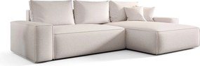 Narożnik MONA z funkcją spania ARAGON 01 biały prawy sofa w kształcie litery L z pojemnikiem na pościel sofa do salonu kanapa sofa rozkładana kanapa z pojemnikiem