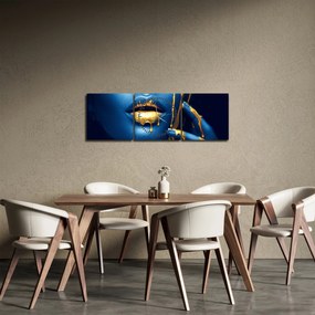 Obraz ludzkiej twarzy (z zegarem) (90x30 cm)