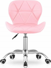 PROMOCJA Różowy fotel biurowy AVOLA z ekoskóry II. jakość