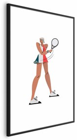 Plakat Tenisistka z rakietą 40x60 cm z ramą czarną z marginesem ARTGEIST B