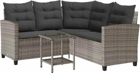 Sofa ogrodowa ze stolikiem ciemnoszara W4-L75