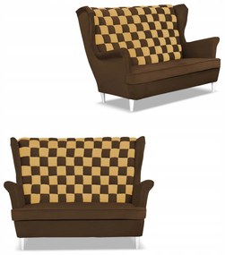 Sofa kanapa uszak CAROL DUO skandynawska Family Meble brązowo - żółta