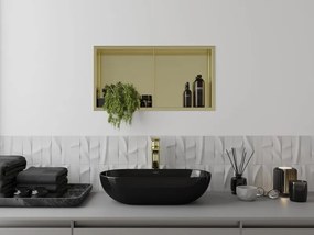 Mexen X-Wall-R półka wnękowa z kołnierzem i półką 60 x 30 cm, złota szczotkowana - 1950603010S