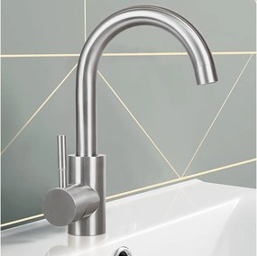 NETTLIFE kran kuchenny, umywalka łazienkowa, wysokociśnieniowy kran łazienkowy ze stali nierdzewnej