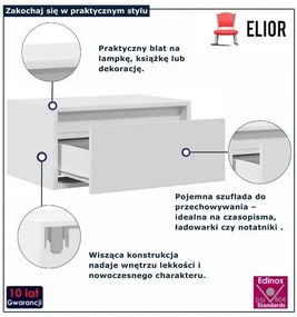 Szafka nocna z oświetleniem Led biala C8-P21