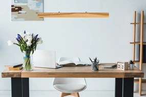 Lampa wisząca LED 60 cm z drewna jesionowego w stylu rustykalnym L60KB