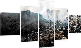 Obraz - Ilustracja przedstawiająca dzikie kwiaty (125x70 cm)