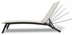 Leżak ogrodowy z kółkami, beżowy, 195 x 90 x 63 cm