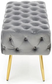 Szara pikowana ławka do przedpokoju w stylu glamour - Costro