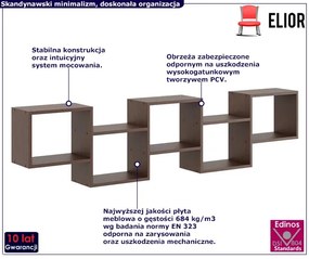 Minimalistyczna półka wisząca w kolorze wenge - Azerto