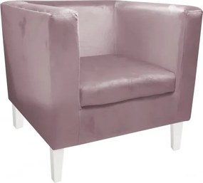 Fotel Monaco tkanina Welur : Kolor nogi - Biała, Kolor tkaniny - VELVET - MG55, Wysokość nogi - 20 cm