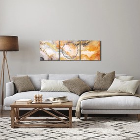 Obraz - Marmurkowe tło (z zegarem) (90x30 cm)