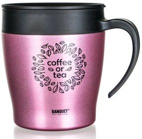 Banquet Kubek termiczny podróżny TAZZA 330 ml,różowy