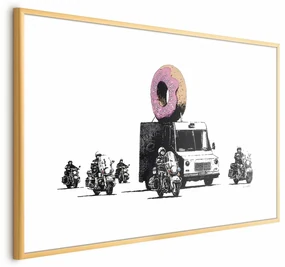 Plakat Pączkowa policja 90x60 cm z ramą złotą z marginesem ARTGEIST B