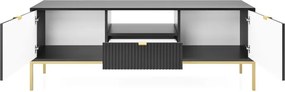 NAYA Szafka RTV 154 czarna | złoty stelaż