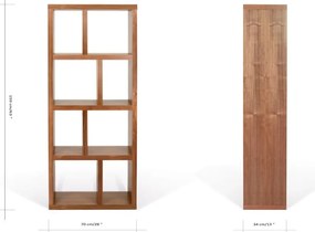 Brązowy regał w dekorze orzecha 70x159 cm Berlin – TemaHome