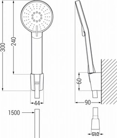 Mexen Pecos R40 bateria wannowa z zestawem prysznicowym, chrom - 7273R40-00