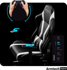 Fotel dla graczy Diablo X-Horn 2.0 King Size czarno-biały