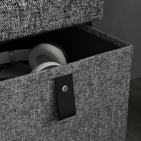 HOMCOM Tapicerowana ławka na buty, 6 przegródek na buty, rama MDF, wygląd lnu, szara