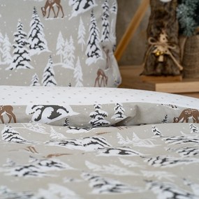 4Home Pościel bawełniana Christmas Forest, 140 x 200 cm, 70 x 90 cm